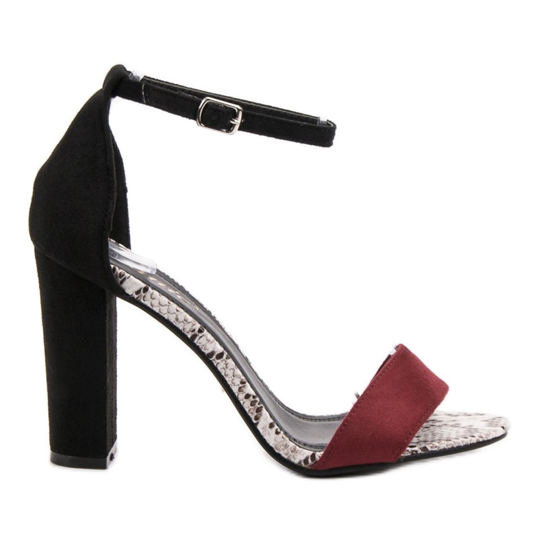 Danic Sandales à talons hauts le noir rouge