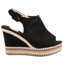 Nio Nio Sandales compensées assemblées noir