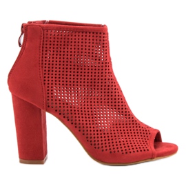 Nio Nio Bottes à bout ouvert ajouré rouge