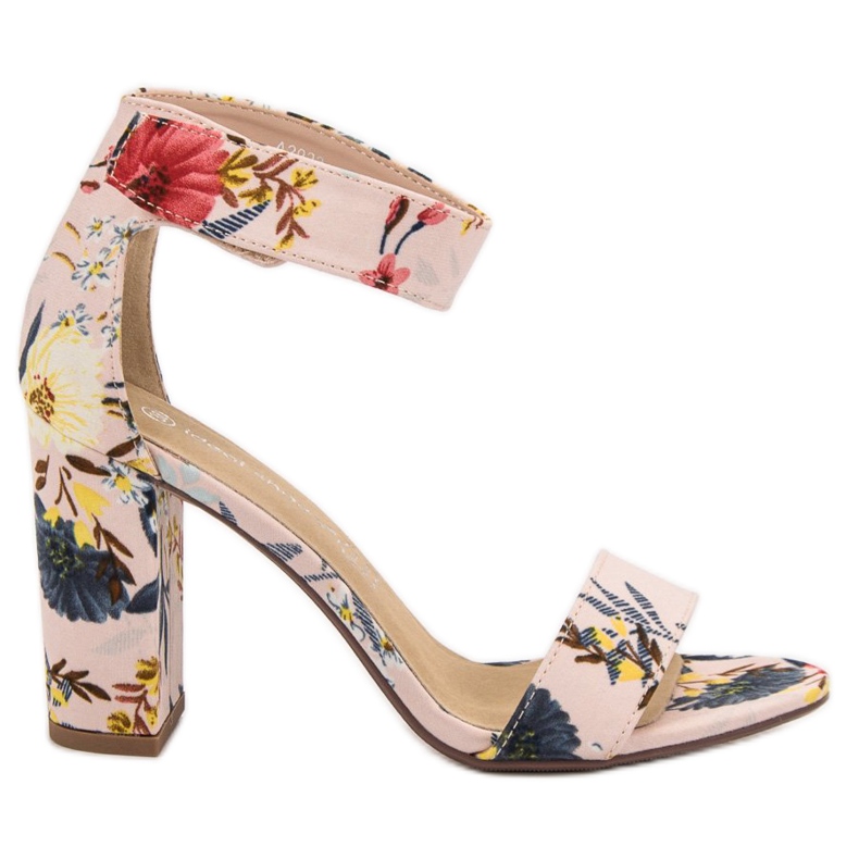 Ideal Shoes Sandales En Fleurs multicolore rose