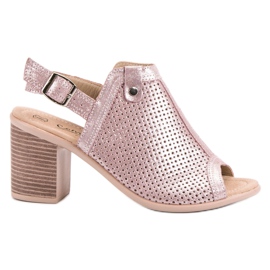 Filippo Sandales en cuir rose