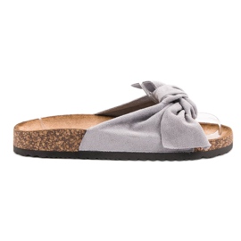 Anesia Paris Pantoufles de Suèdes gris