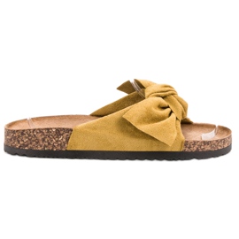 Anesia Paris Pantoufles de Suèdes jaune
