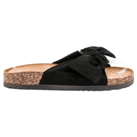 Anesia Paris Pantoufles de Suèdes noir