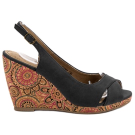 Corina Sandales ethniques à la mode noir