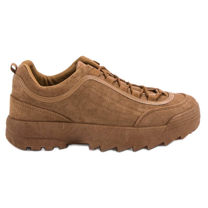Baskets en daim camel brun