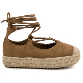 Corina Espadrilles nouées camel brun