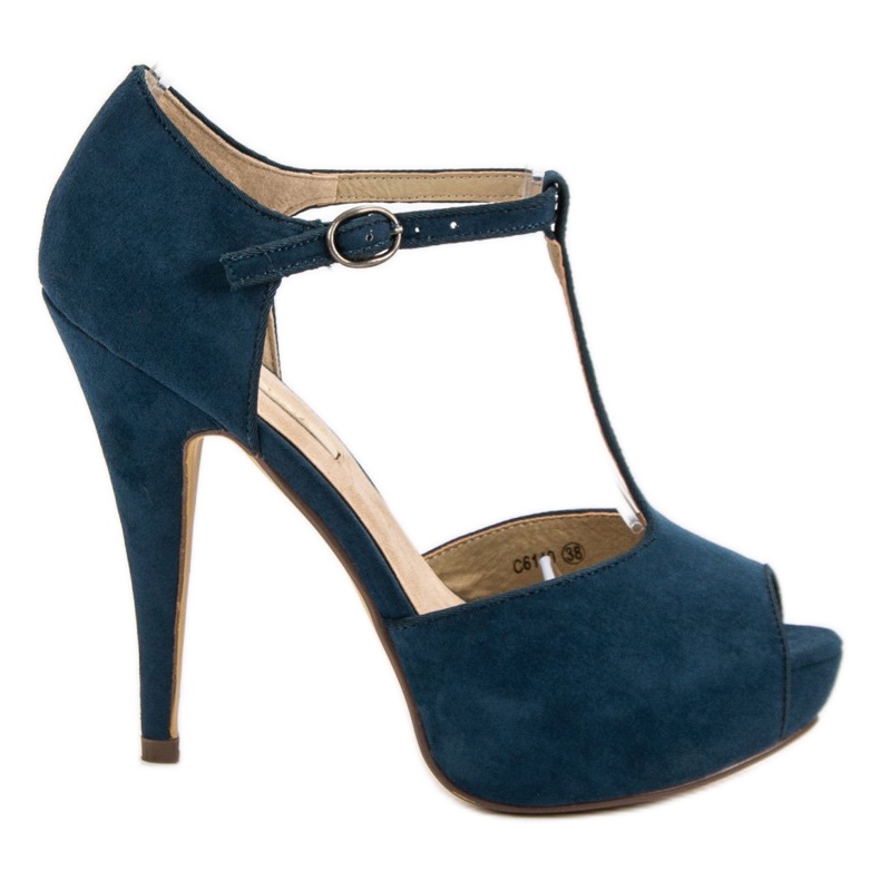 Corina Escarpins sexy à bout ouvert bleu Corina Escarpins sexy à bout ouvert bleu