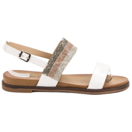 Sandales Avec Cristaux VINCEZA blanc