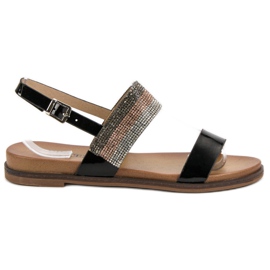 Sandales Avec Cristaux VINCEZA noir