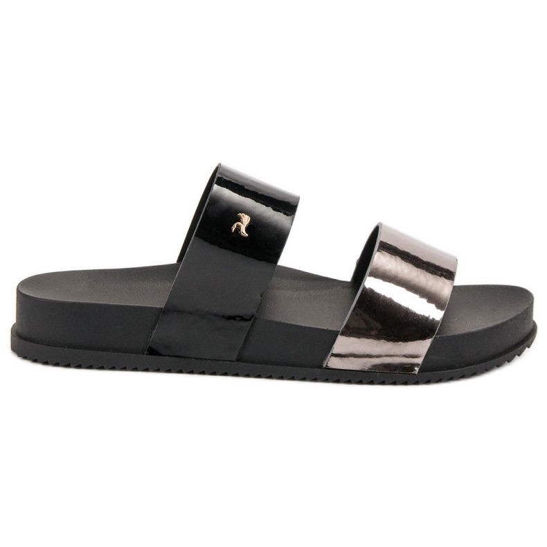 Vinceza Des tongs confortables le noir gris Vinceza Des tongs confortables le noir gris