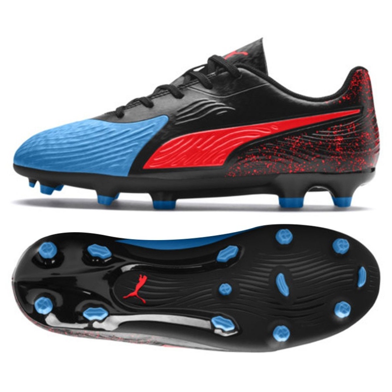 Chaussures de foot Puma One 19.4 Fg Ag Jr 105501 01 multicolore le noir
