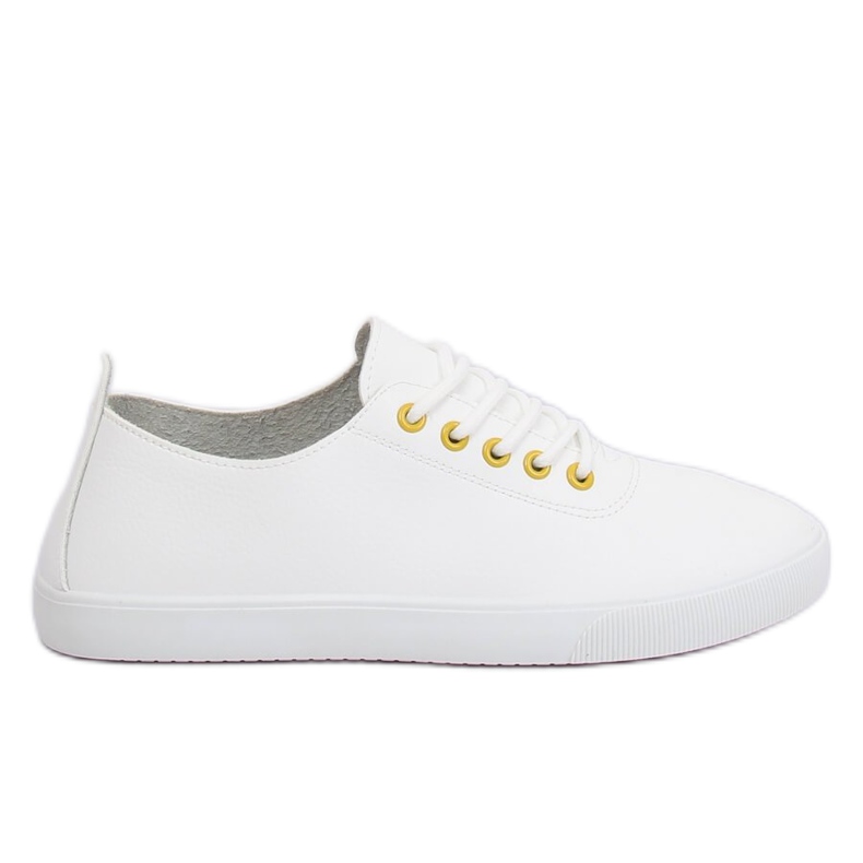 Baskets femme blanches WD009 BLANC / JAUNE