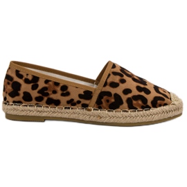 Espadrilles à pois brun