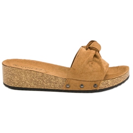 Slippers en daim VINCEZA brun