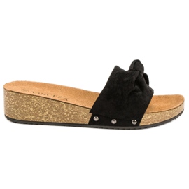 Slippers en daim VINCEZA noir