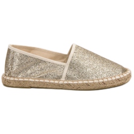 Cm Paris Espadrilles dorées à paillettes