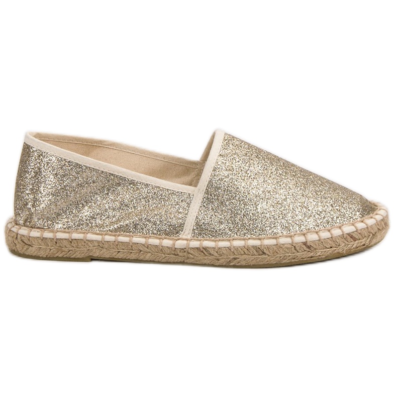Cm Paris Espadrilles dorées à paillettes d'or