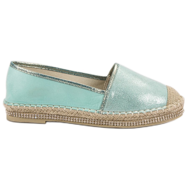 Lucky Shoes Espadrilles Menthe Avec Cristaux vert