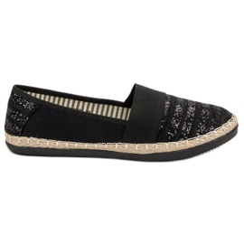 Kayla Espadrilles Brillantes noir