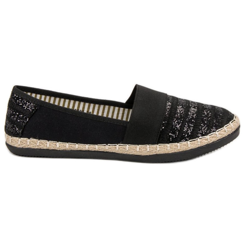 Kayla Espadrilles Brillantes le noir Kayla Espadrilles Brillantes le noir