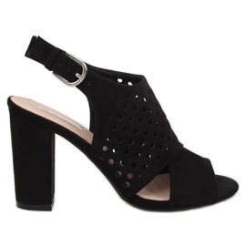 Sandales noires ajourées WED557 Negro le noir