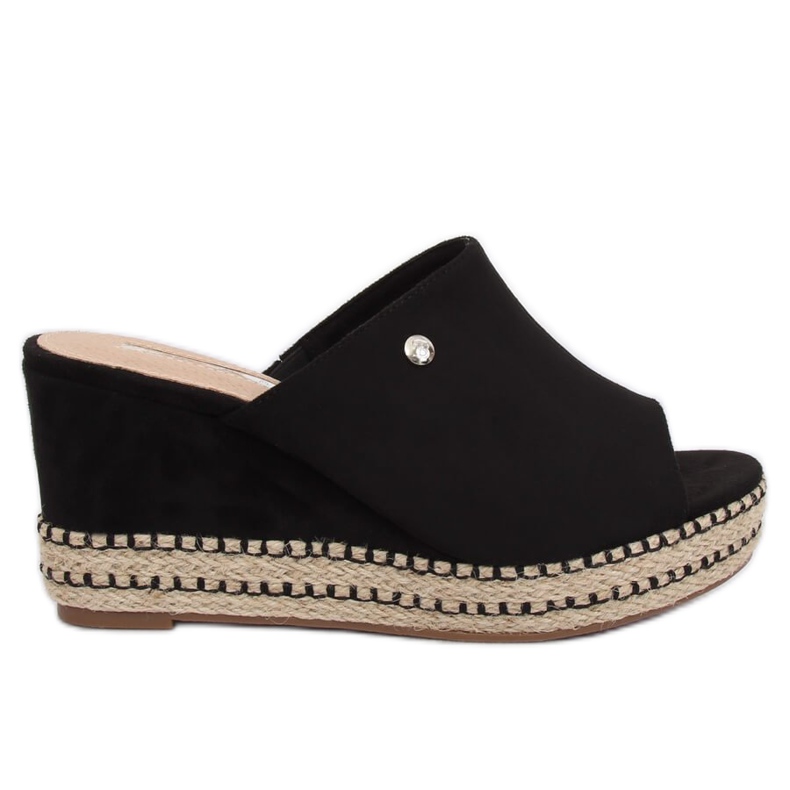 Chaussons compensés noirs noirs MW-3M65 Noir le noir