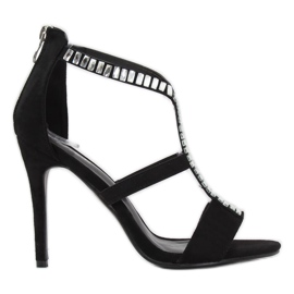 Sandales noires sur talon haut B-60 Black