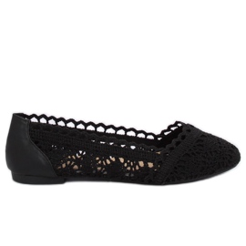 Noir 4701 Ballerines noires ajourées le noir