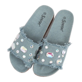 Chaussons denim bleu CK100 LT.BLUE multicolore