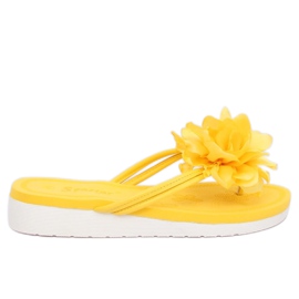 Tongs jaunes avec une fleur CK103 Jaune