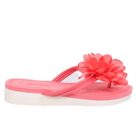 Tongs avec fleur rose CK103 Corail