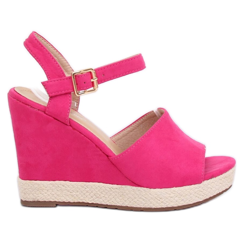 Sandales compensées roses FD-5M14 Fuschia