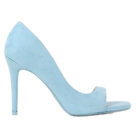 Escarpins doigt ouvert bleu G70270 Bleu