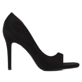 Escarpins doigt ouvert noir G70270 Noir le noir