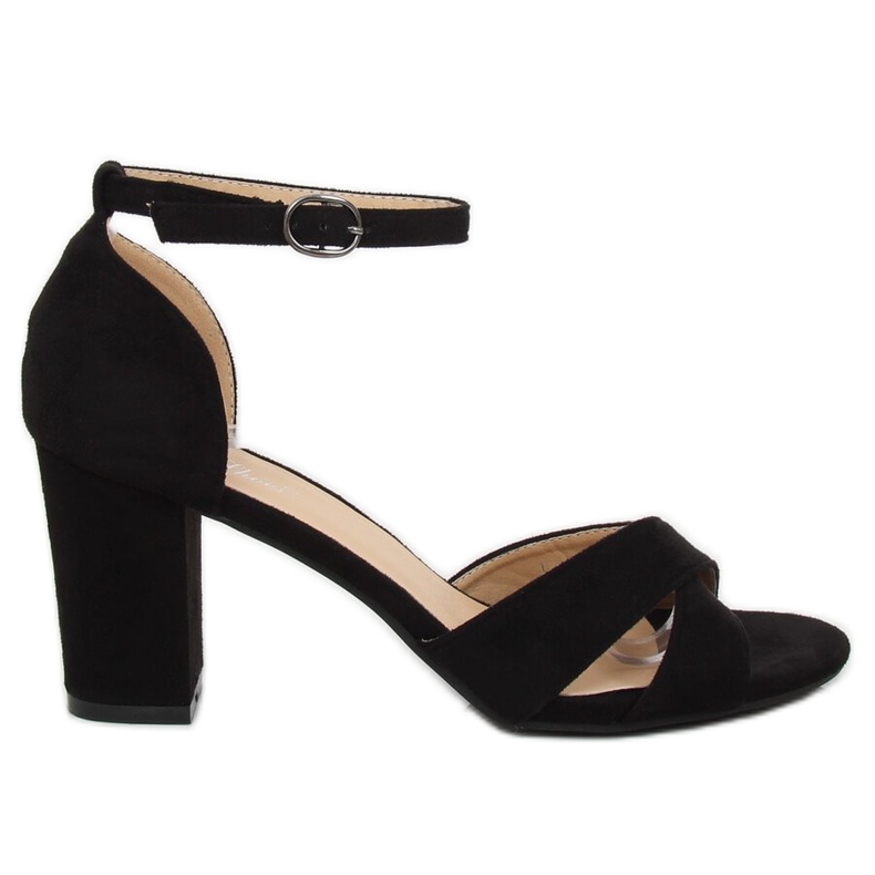 Noir FH-3M26 Sandales noires sur le poteau le noir