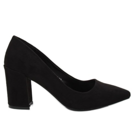 Escarpins à talons larges noir LE060P Noir le noir