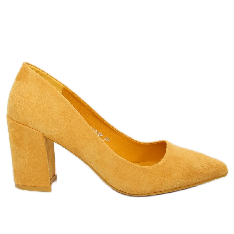 Escarpins à talons larges jaune LE060P Jaune