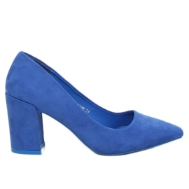 Escarpins à talons larges cobalt LE060P Bleu