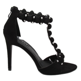 Sandales noires sur talon haut GH-5A5733 Noir