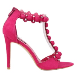 Sandales fuchsia sur talon haut GH-5A5733 Fuchsia rose