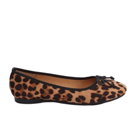 Ballerines femme camel léopard H9021 Camel brun