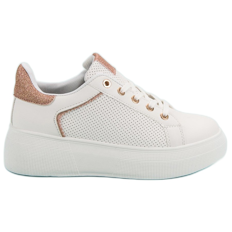 Chaussures de sport à paillettes blanche