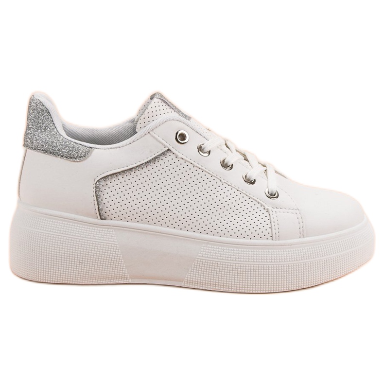 Chaussures de sport à paillettes blanche