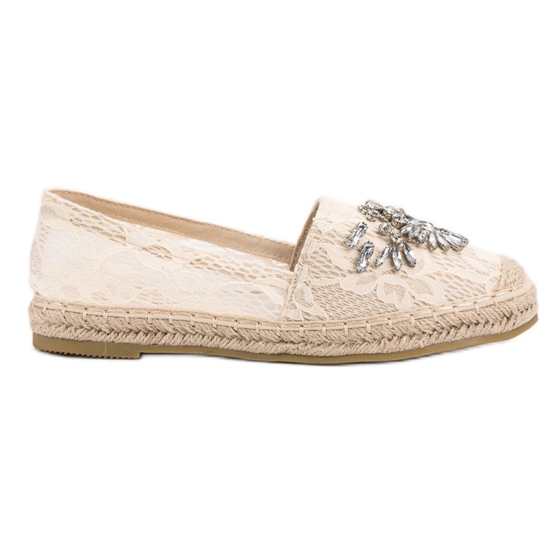 Bestelle Espadrilles En Dentelle Avec Ornements brun