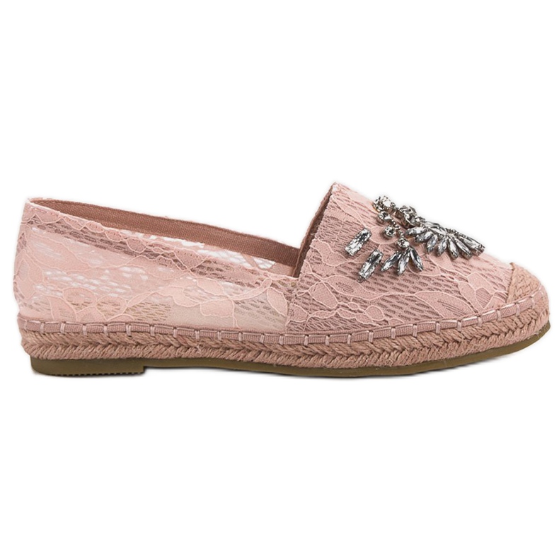 Bestelle Espadrilles En Dentelle Avec Ornements rose Bestelle Espadrilles En Dentelle Avec Ornements rose
