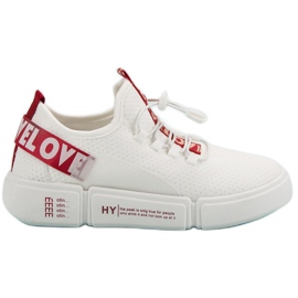 Chaussures de sport avec manchette Love blanc