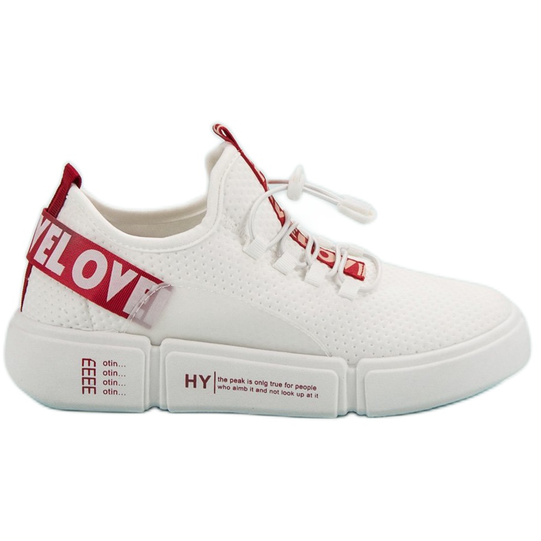 Chaussures de sport avec manchette Love blanche