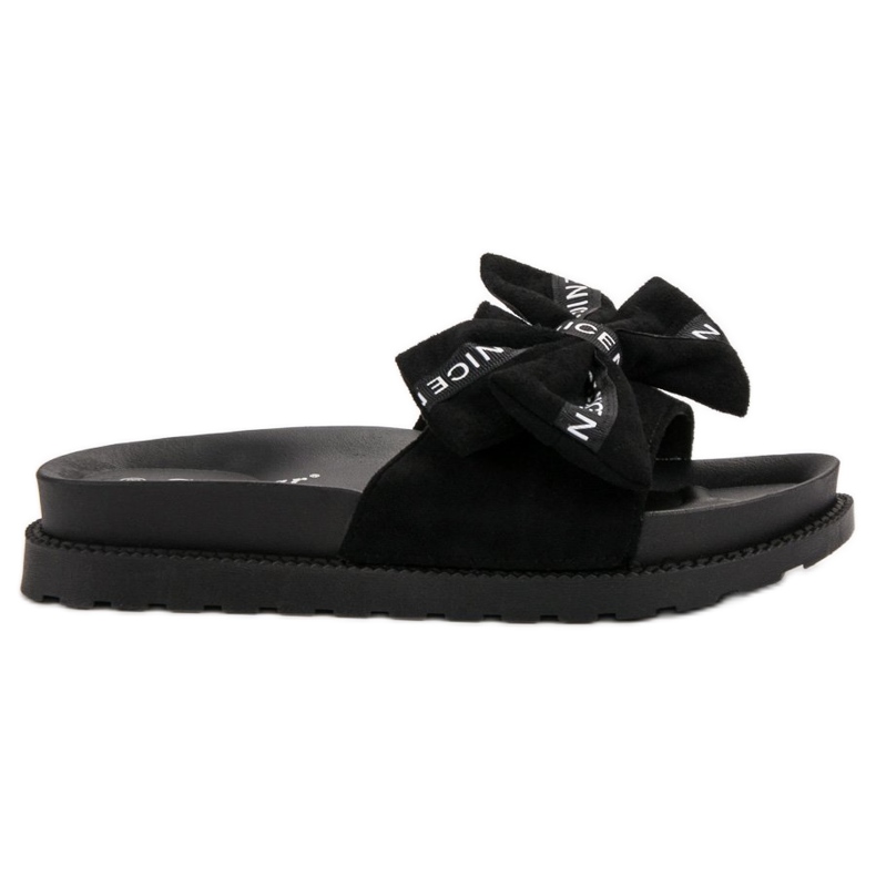 Seastar Pantoufles en daim pour femmes le noir