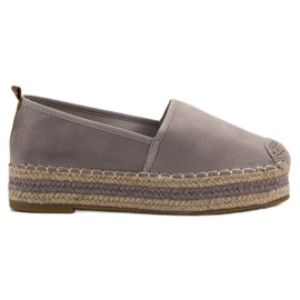 Coura Espadrilles En Daim Sur La Plateforme gris